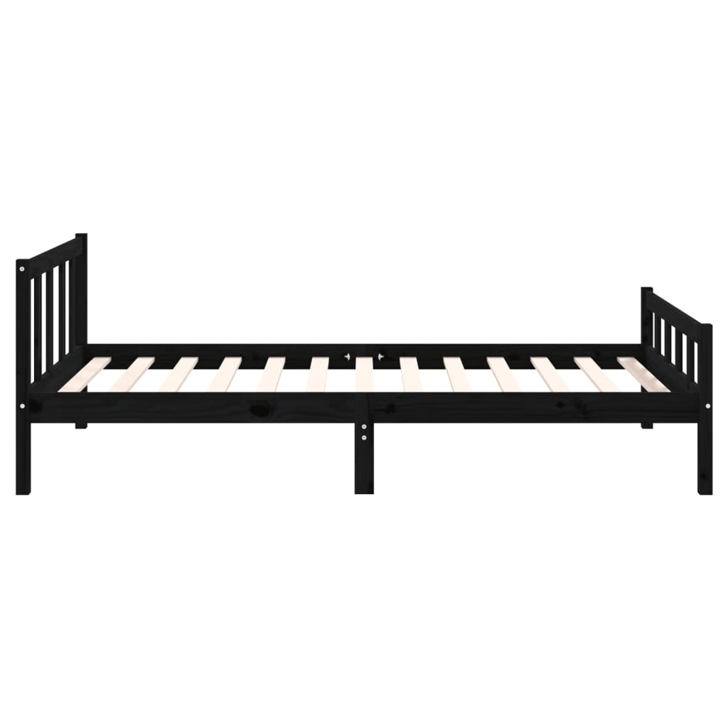 Estrutura de cama 90x200 cm madeira maciça preto