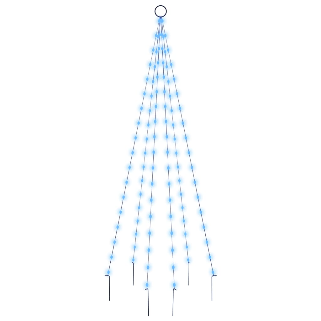 Árvore de Natal mastro de bandeira 108 LEDs 180cm azul