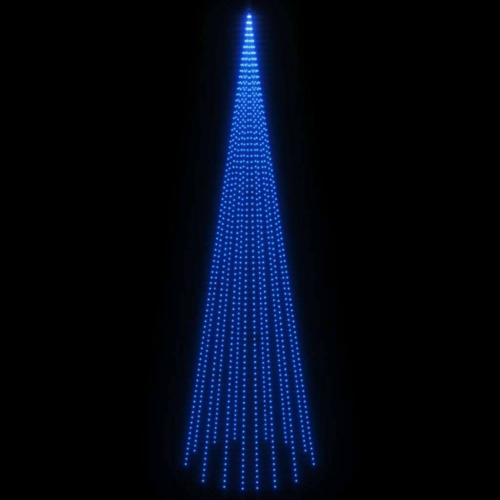 Árvore de Natal mastro de bandeira 1134 LEDs 800 cm azul