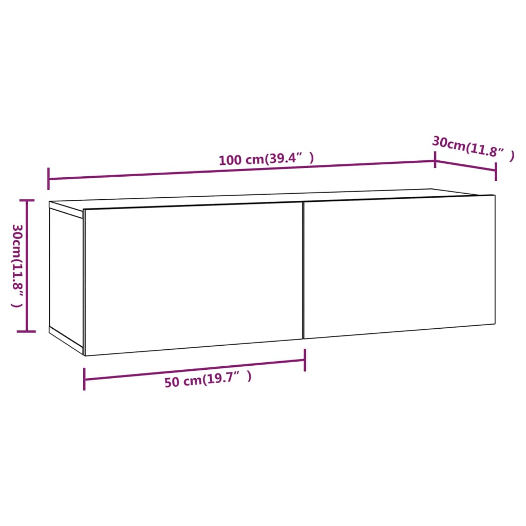 Conjunto móveis de TV 4 pcs madeira processada preto