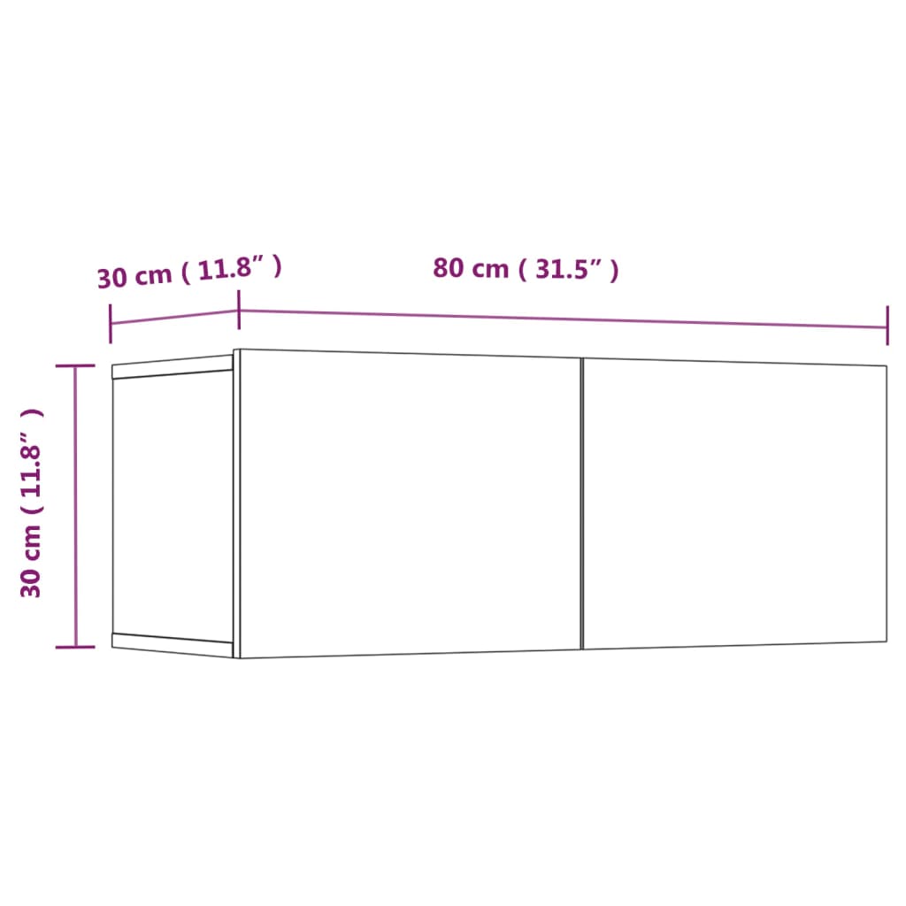 Conjunto móveis de TV 4 pcs madeira processada preto