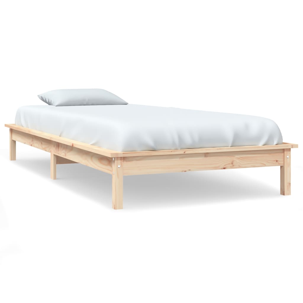 Estrutura de cama de solteiro 90x190 cm pinho maciço