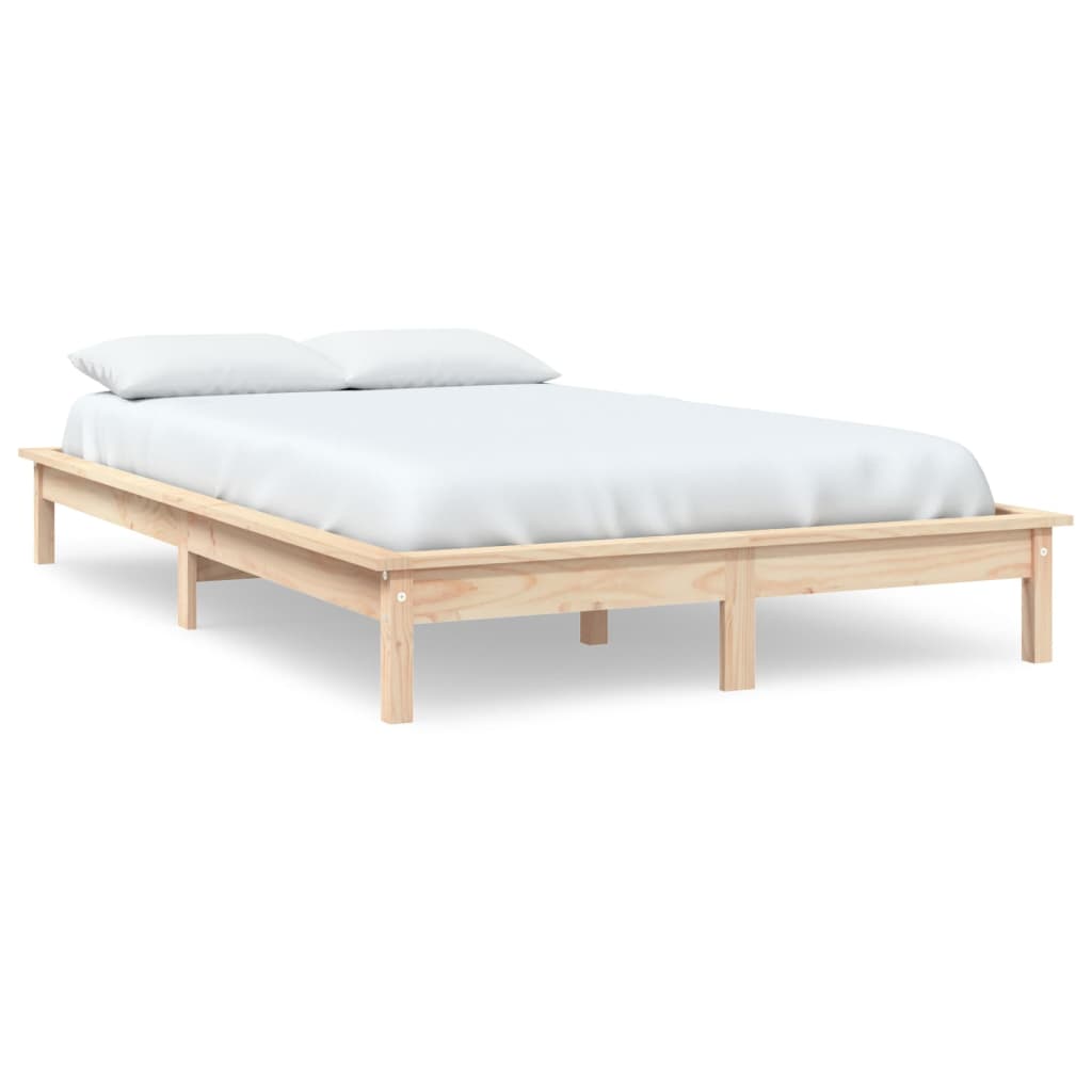 Estrutura de cama de casal 135x190 cm pinho maciço