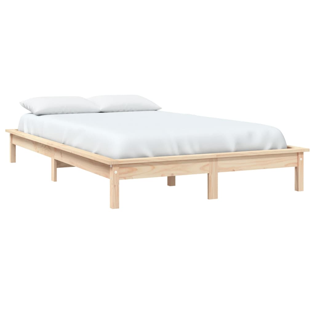 Estrutura de cama de casal 135x190 cm pinho maciço