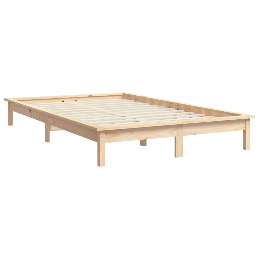 Estrutura de cama de casal 135x190 cm pinho maciço