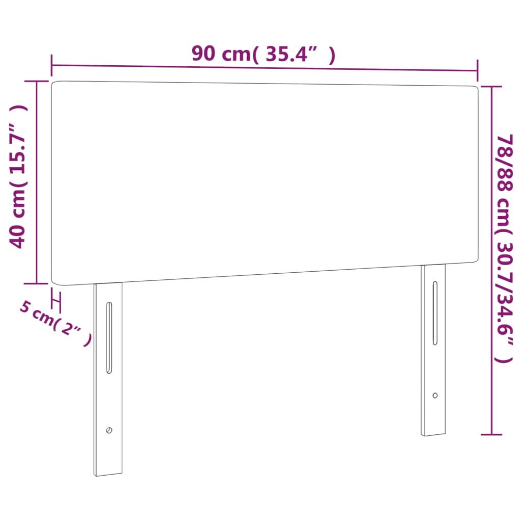 Cabeceira de cama tecido 90x5x78/88 cm cinzento-acastanhado