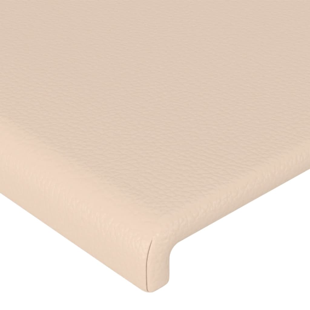 Cabeceira de cama couro artificial 100x5x78/88 cm cappuccino