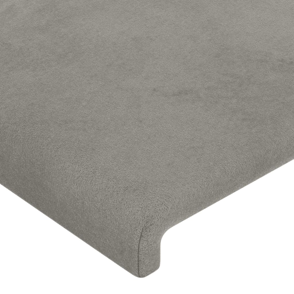 Cabeceira de cama veludo 100x5x78/88 cm cinzento-claro