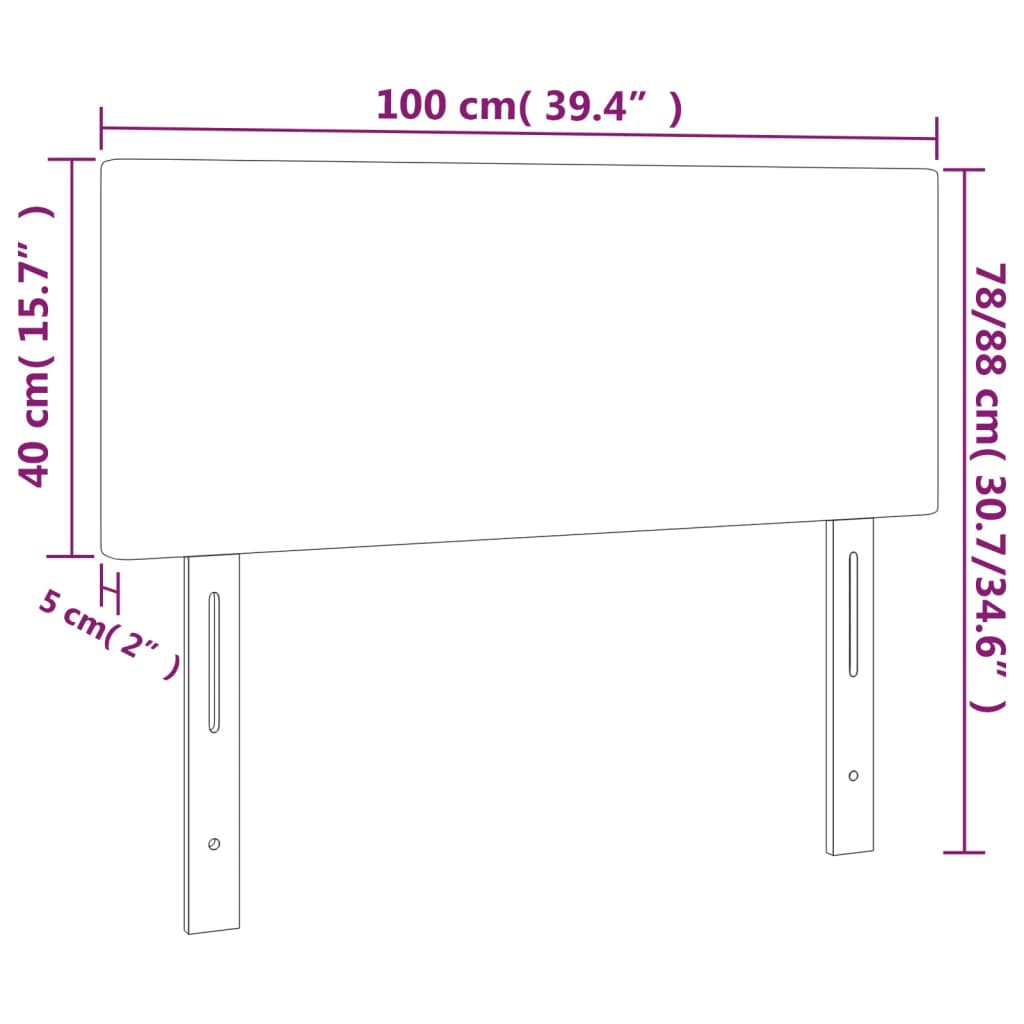 Cabeceira de cama veludo 100x5x78/88 cm cinzento-claro