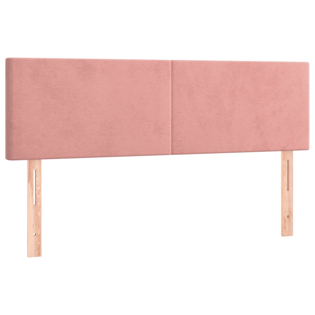 Cabeceira de cama 2 pcs veludo 72x5x78/88 cm rosa