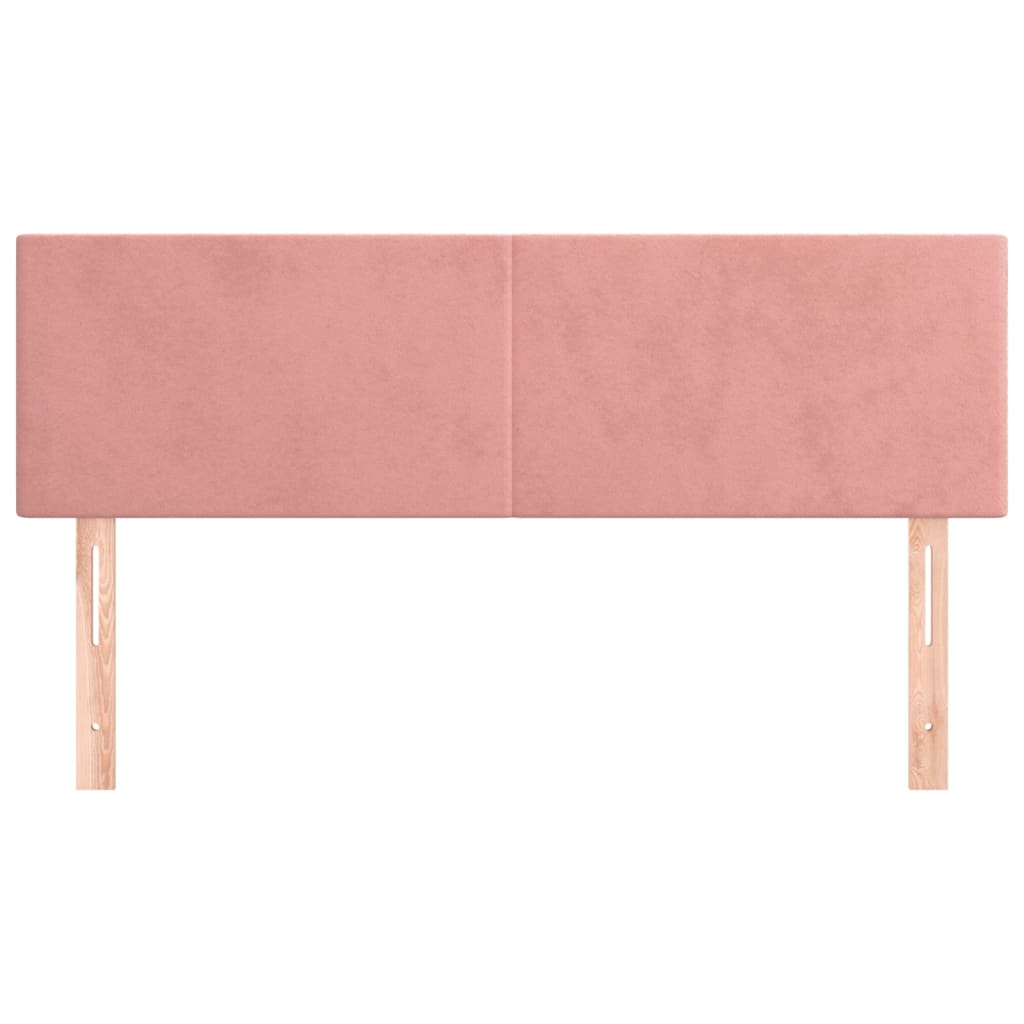 Cabeceira de cama 2 pcs veludo 72x5x78/88 cm rosa