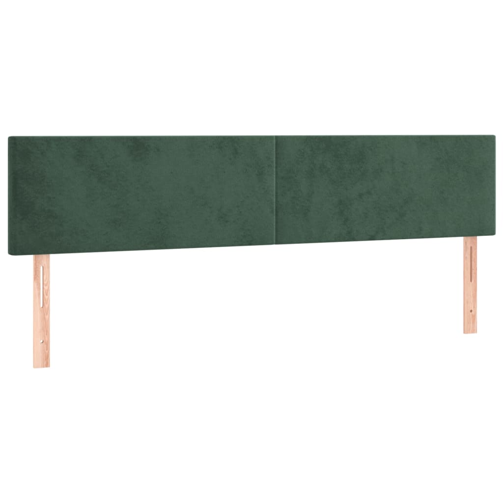 Cabeceira de cama 2 pcs veludo 80x5x78/88 cm verde-escuro