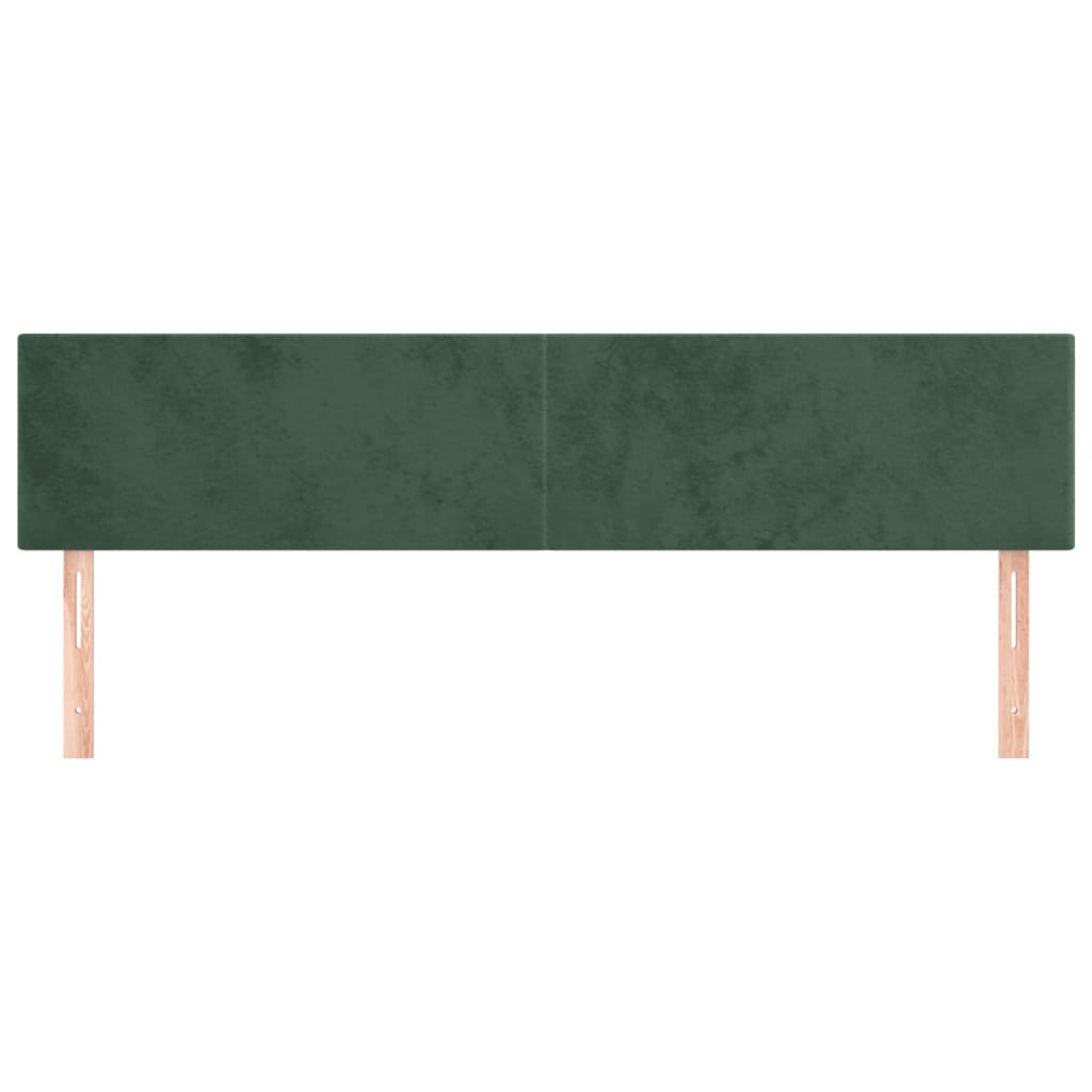 Cabeceira de cama 2 pcs veludo 80x5x78/88 cm verde-escuro