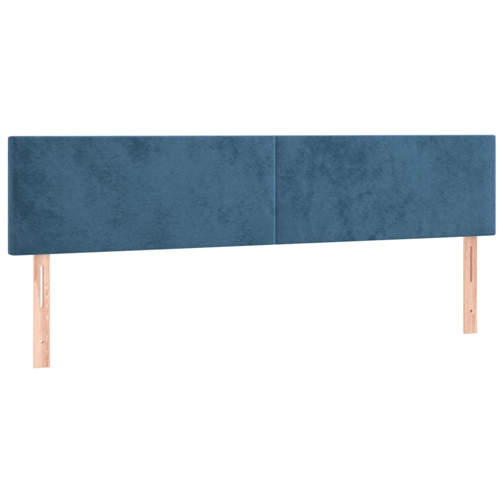 Cabeceira de cama 2 pcs veludo 80x5x78/88 cm azul-escuro