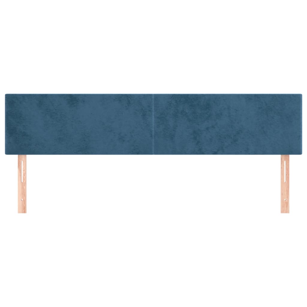 Cabeceira de cama 2 pcs veludo 80x5x78/88 cm azul-escuro