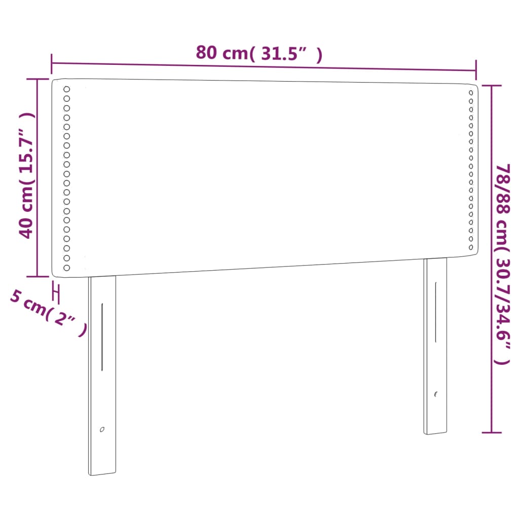 Cabeceira de cama tecido 80x5x78/88 cm cinzento-acastanhado