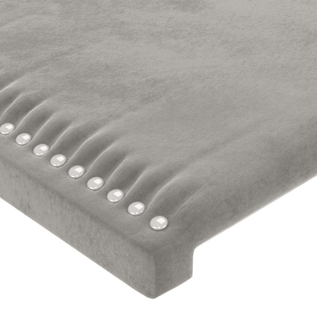 Cabeceira de cama veludo 90x5x78/88 cm cinzento-claro