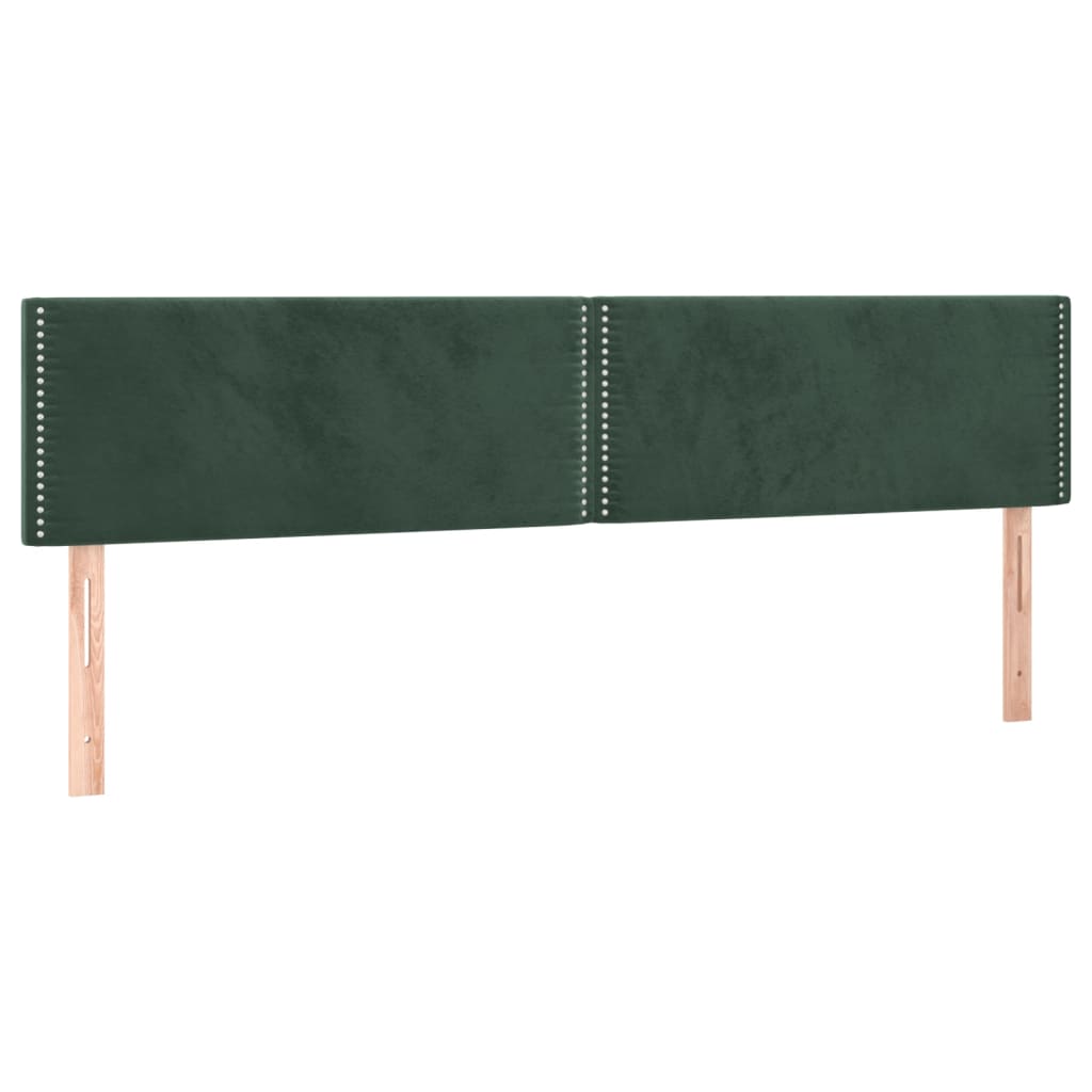 Cabeceira de cama 2 pcs veludo 90x5x78/88 cm verde-escuro