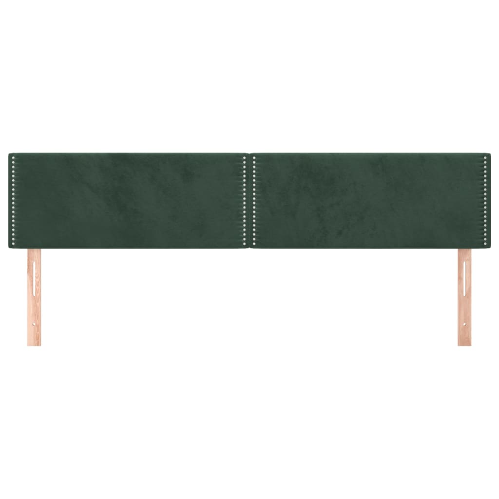 Cabeceira de cama 2 pcs veludo 90x5x78/88 cm verde-escuro