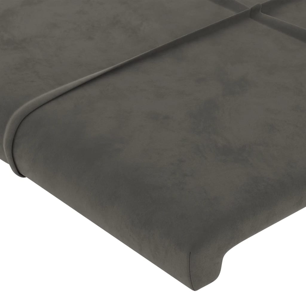 Cabeceira de cama veludo 90x5x78/88 cm cinzento-escuro