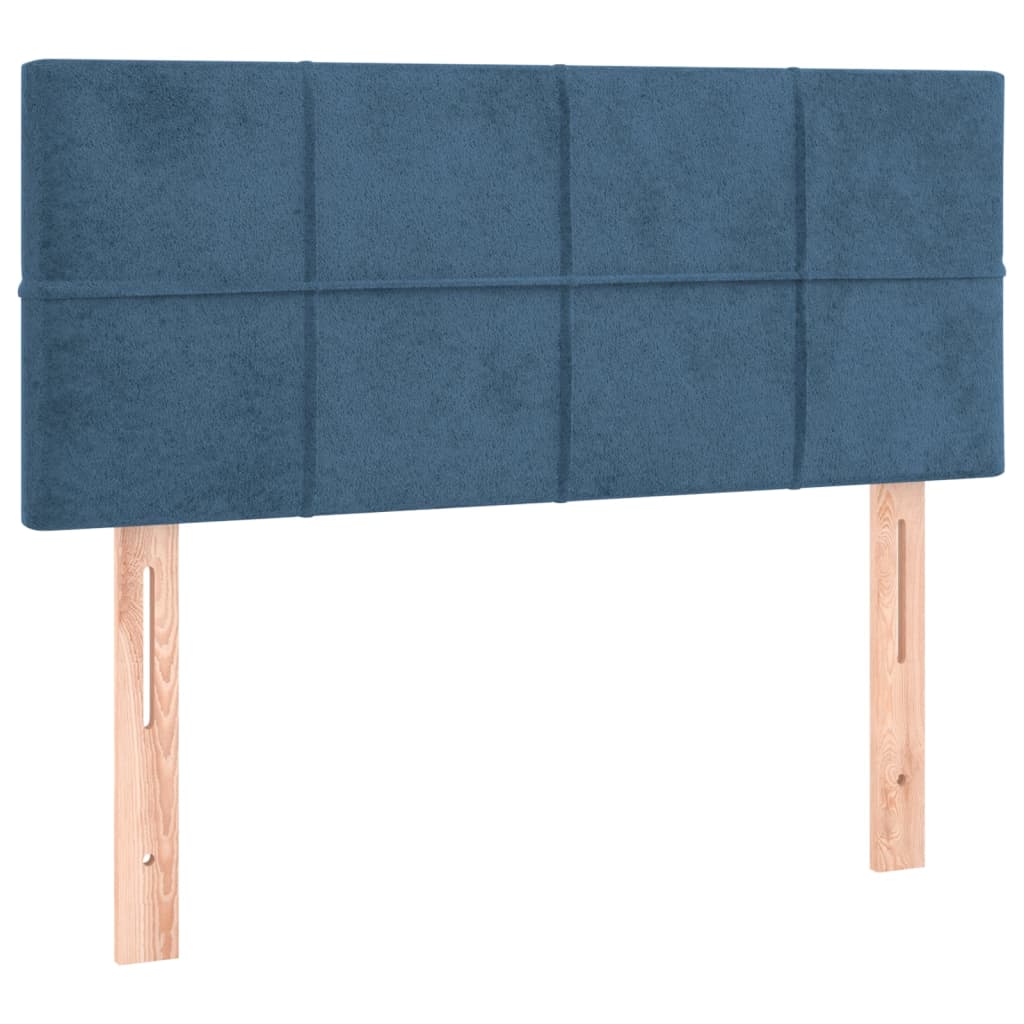 Cabeceira de cama veludo 90x5x78/88 cm azul-escuro