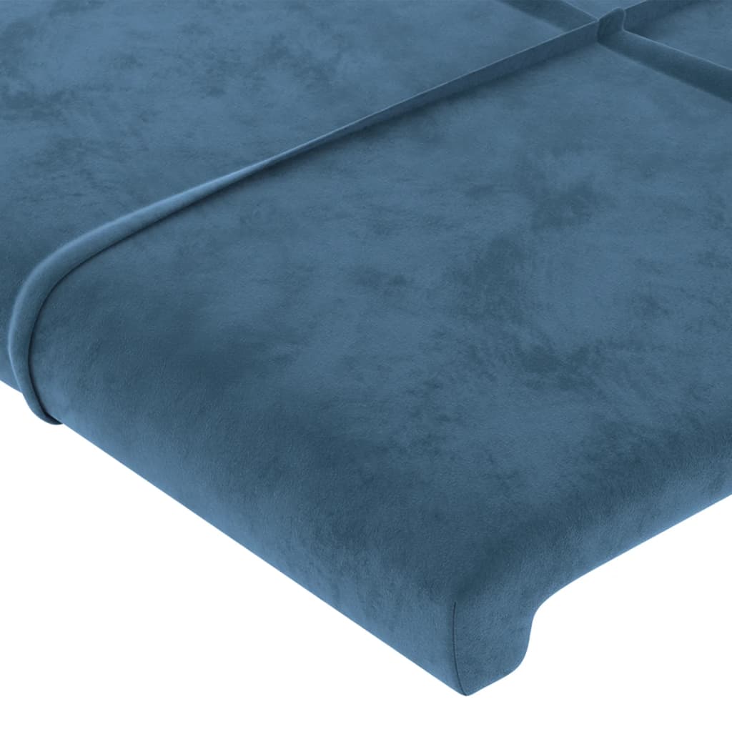 Cabeceira de cama veludo 90x5x78/88 cm azul-escuro