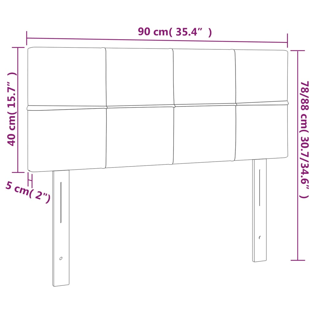 Cabeceira de cama veludo 90x5x78/88 cm rosa