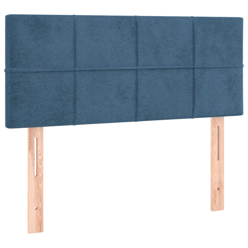 Cabeceira de cama veludo 100x5x78/88 cm azul-escuro