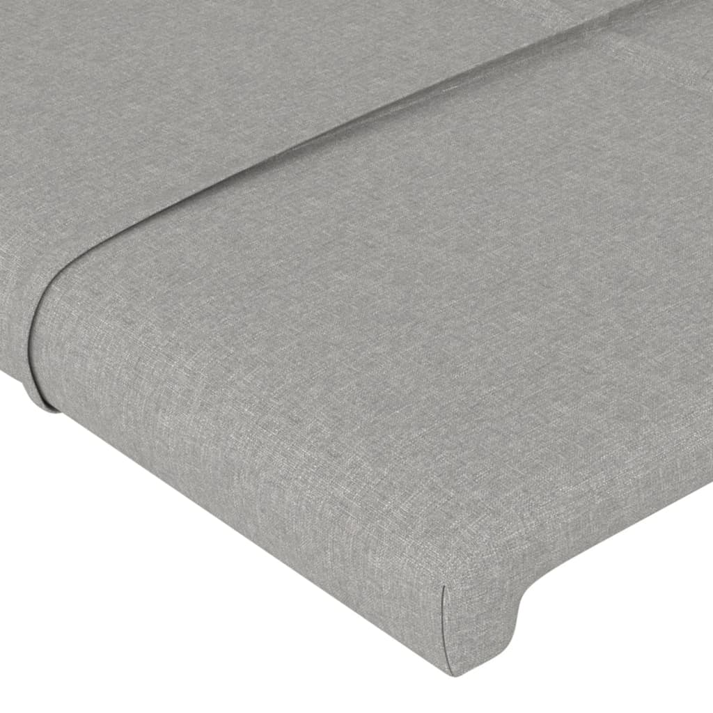 Cabeceira de cama 2 pcs tecido 72x5x78/88 cm cinzento-claro