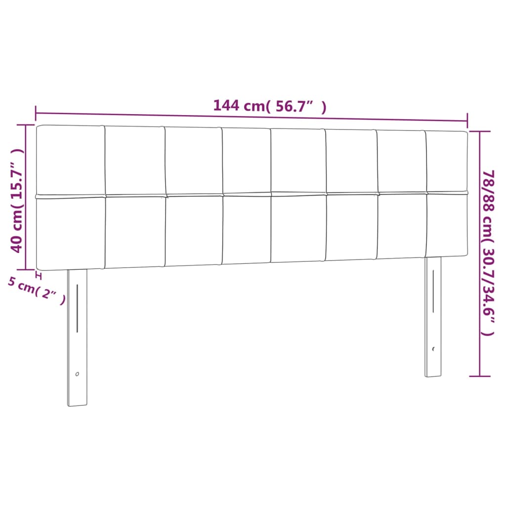 Cabeceira de cama 2 pcs veludo 72x5x78/88 cm preto