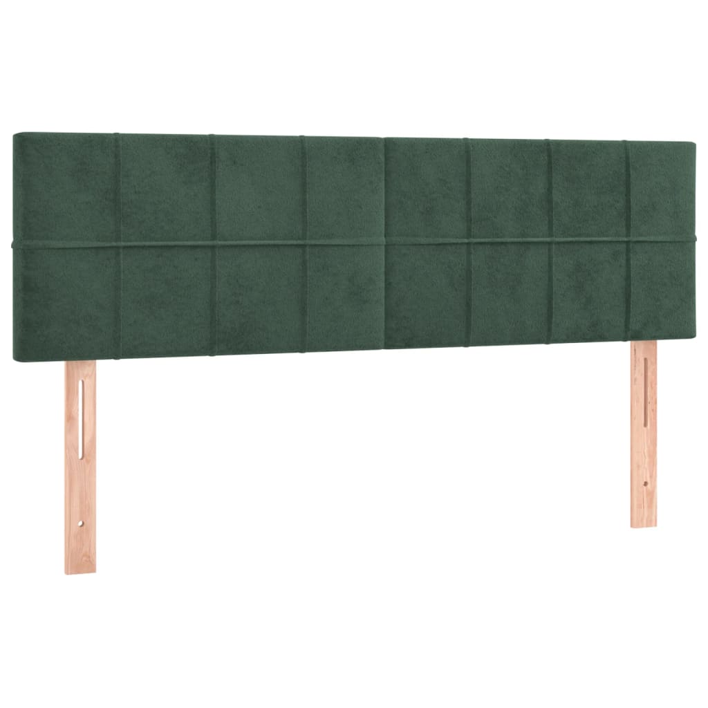 Cabeceira de cama 2 pcs veludo 72x5x78/88 cm verde-escuro