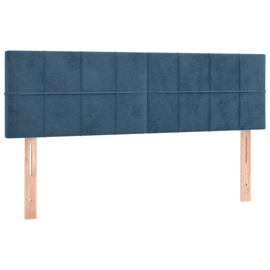 Cabeceira de cama 2 pcs veludo 72x5x78/88 cm azul-escuro