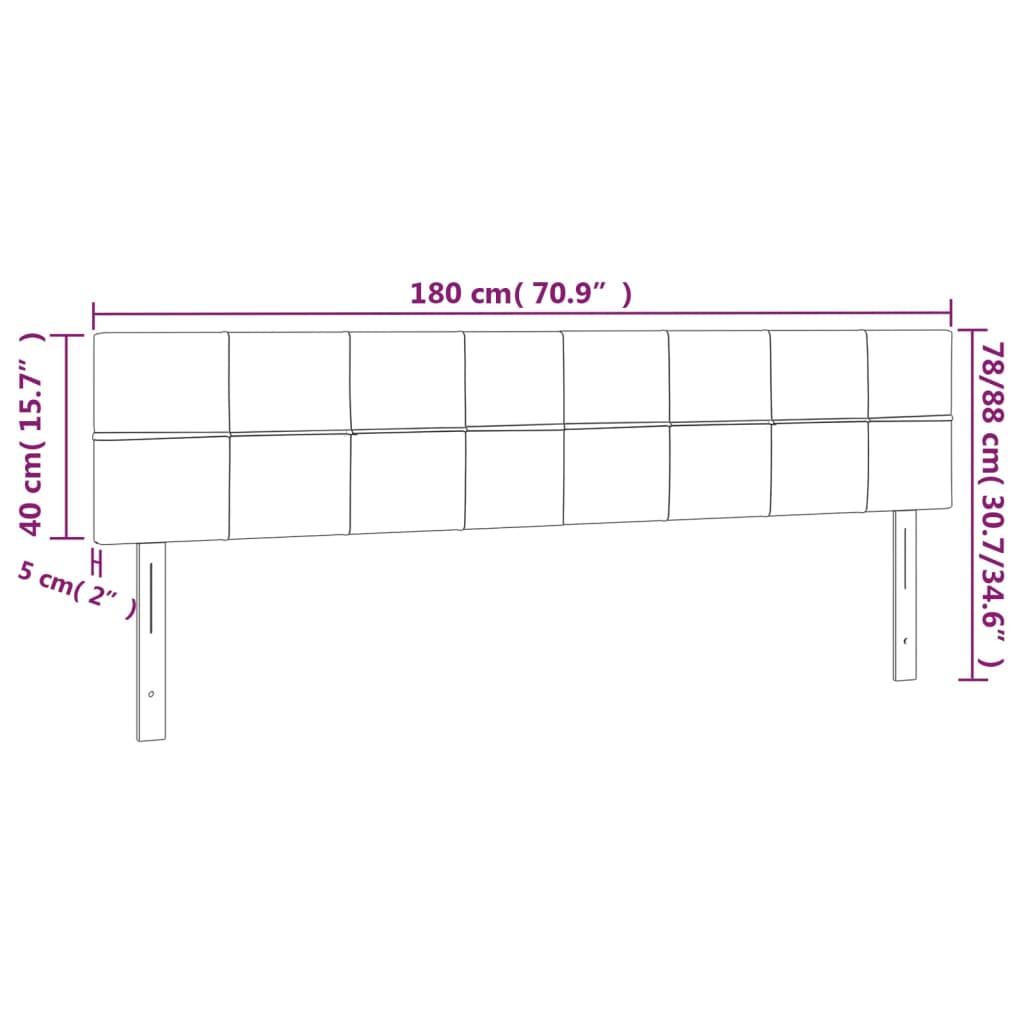 Cabeceira cama 2 pcs tecido 90x5x78/88 cm cinzento-acastanhado