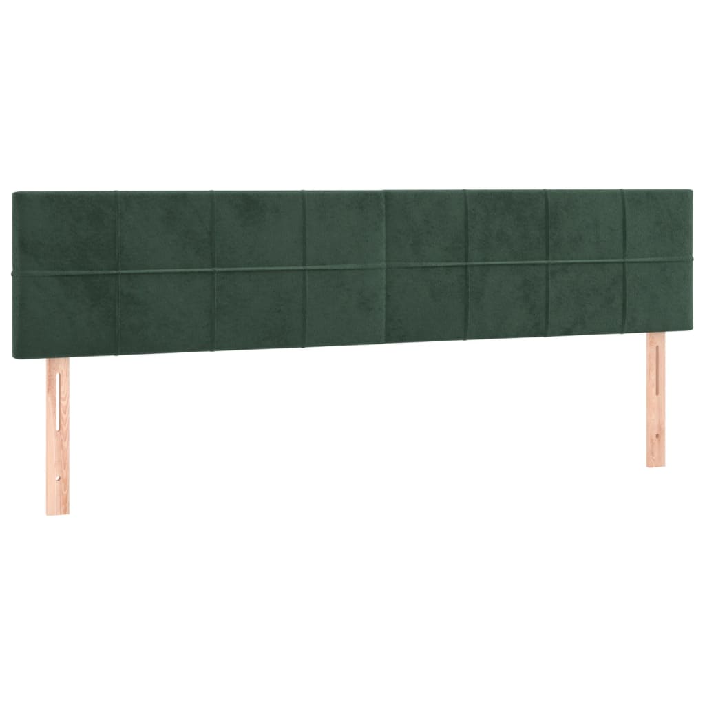 Cabeceira de cama 2 pcs veludo 90x5x78/88 cm verde-escuro