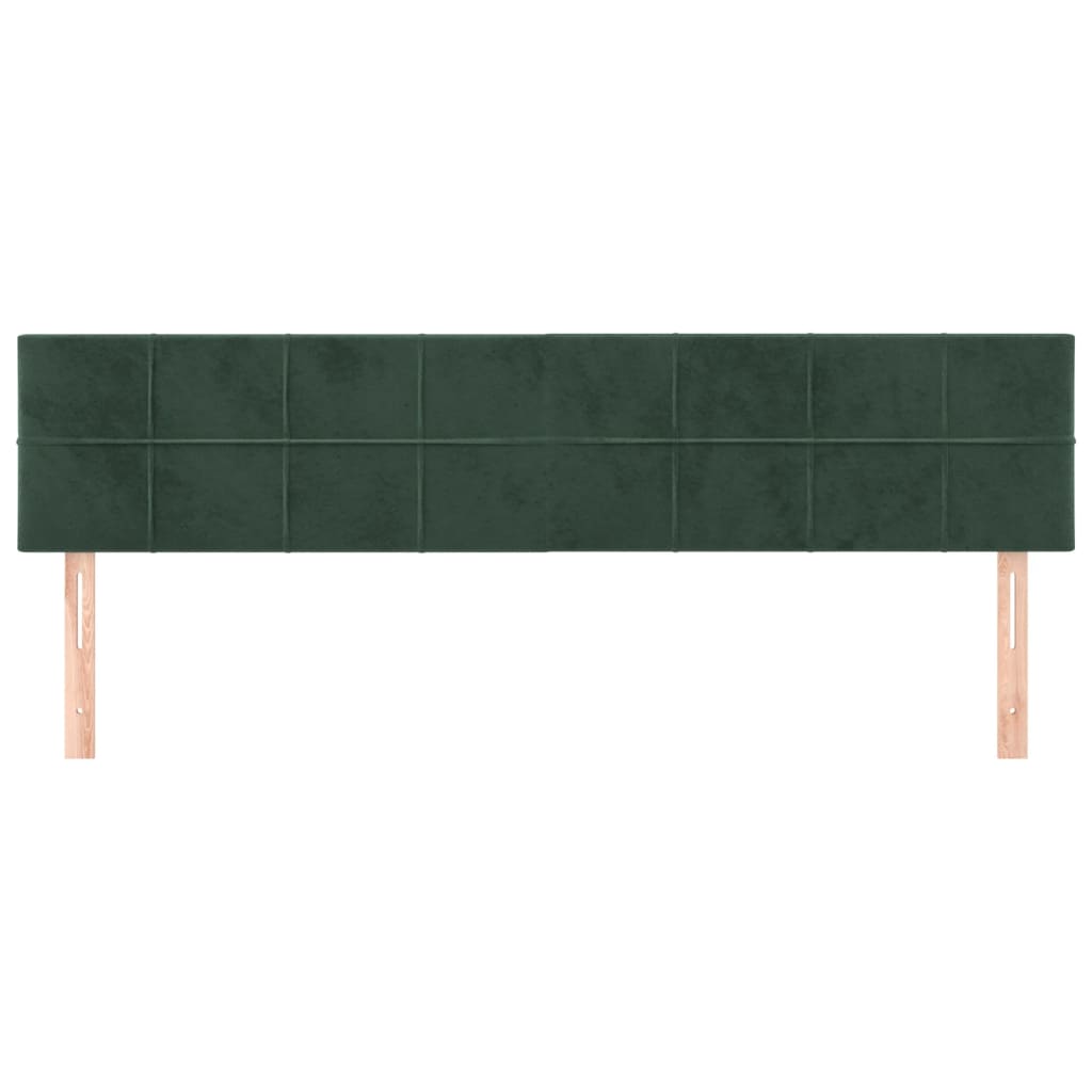 Cabeceira de cama 2 pcs veludo 90x5x78/88 cm verde-escuro