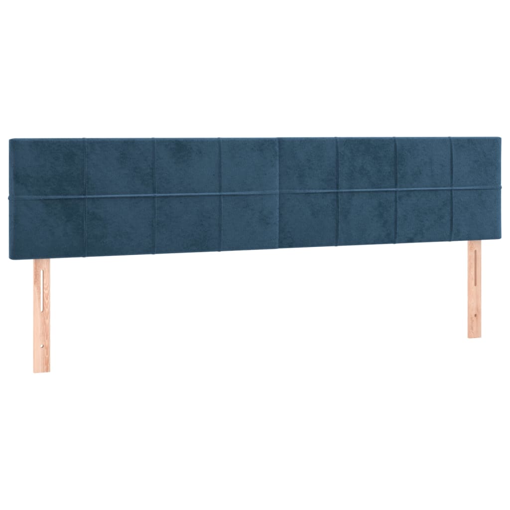 Cabeceira de cama 2 pcs veludo 90x5x78/88 cm azul-escuro