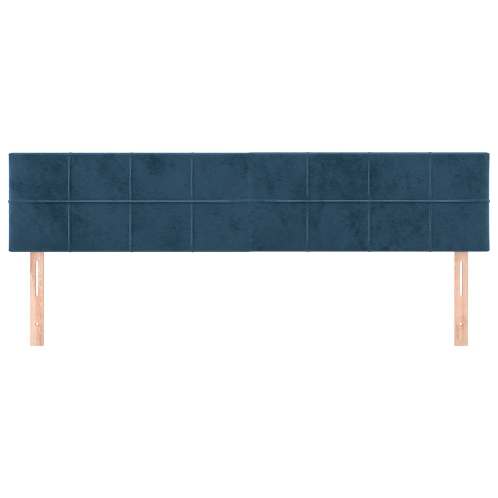 Cabeceira de cama 2 pcs veludo 90x5x78/88 cm azul-escuro