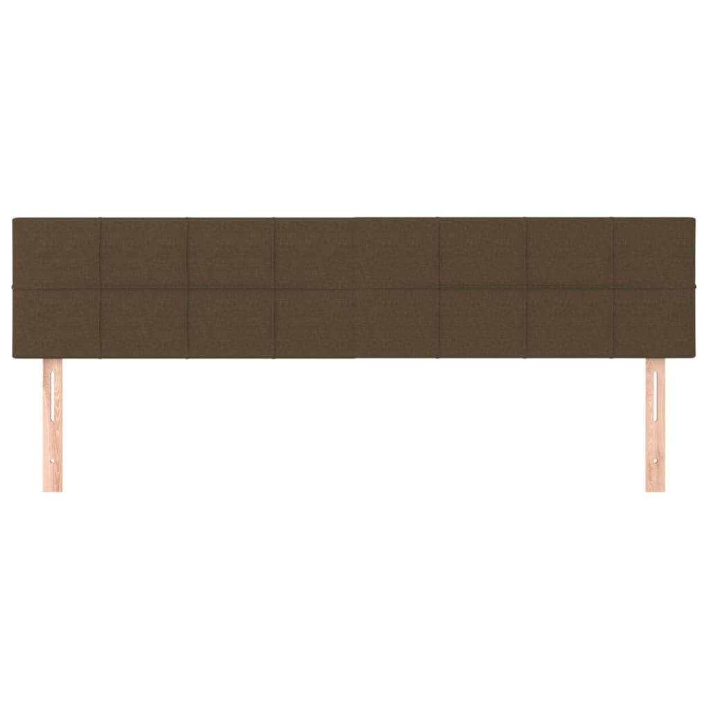 Cabeceira de cama 2 pcs tecido 100x5x78/88 cm castanho -escuro