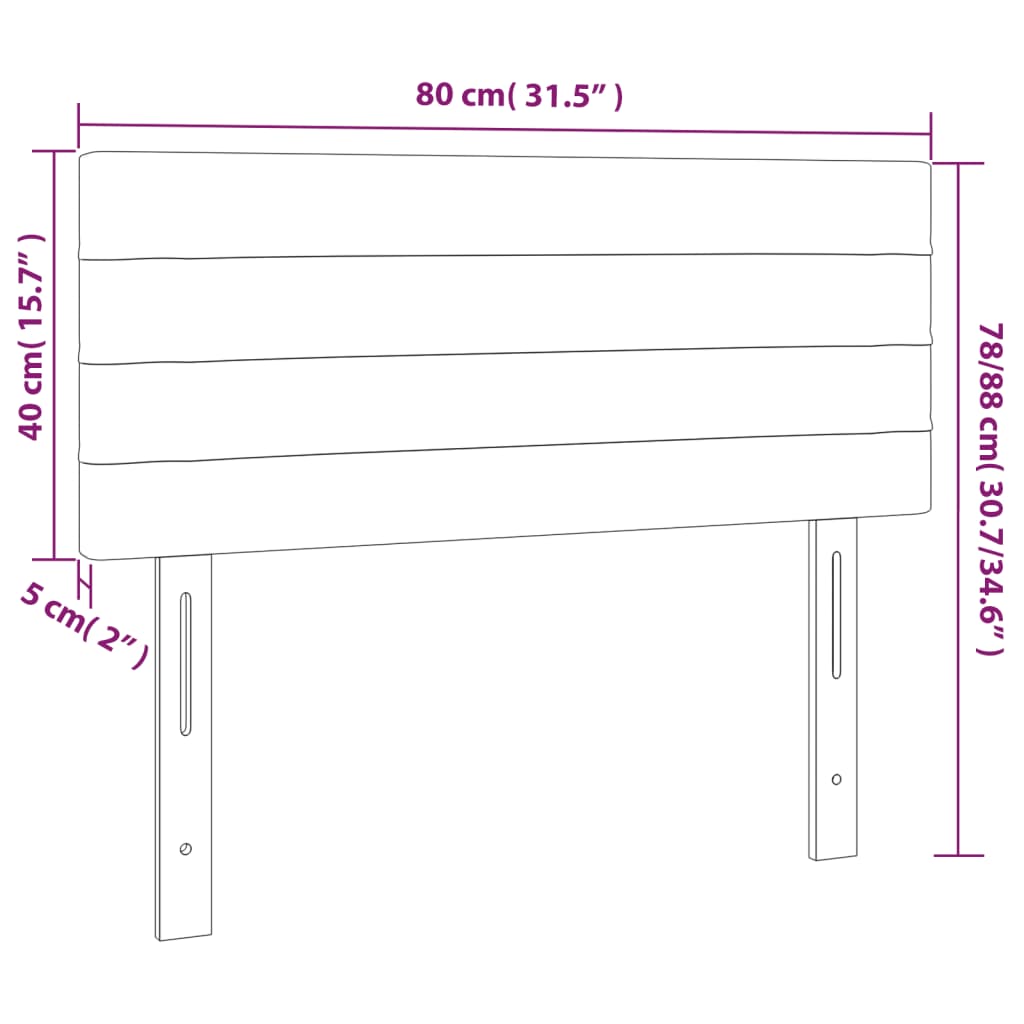 Cabeceira de cama veludo 80x5x78/88 cm rosa