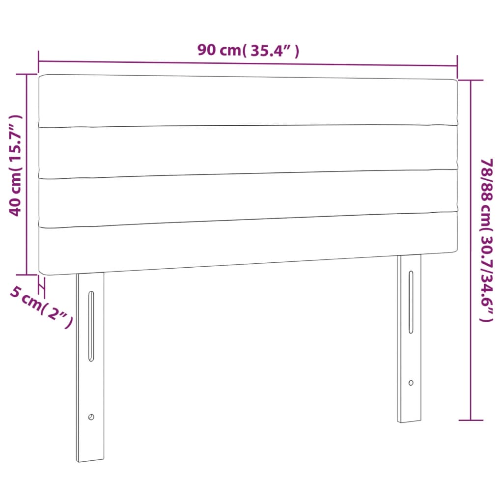 Cabeceira de cama veludo 90x5x78/88 cm cinzento-escuro