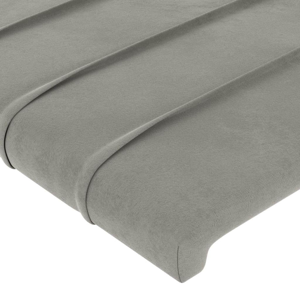 Cabeceira de cama veludo 100x5x78/88 cm cinzento-claro