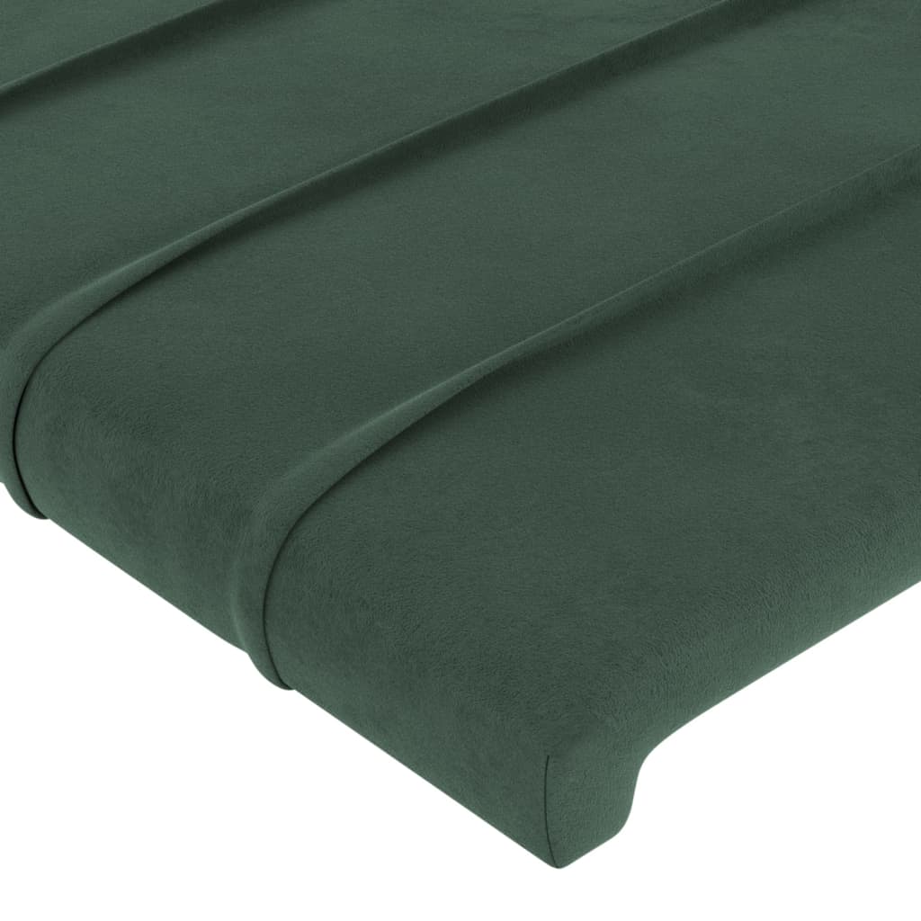 Cabeceira de cama veludo 100x5x78/88 cm verde-escuro