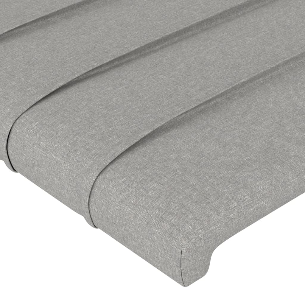 Cabeceira de cama 2 pcs tecido 72x5x78/88 cm cinzento-claro