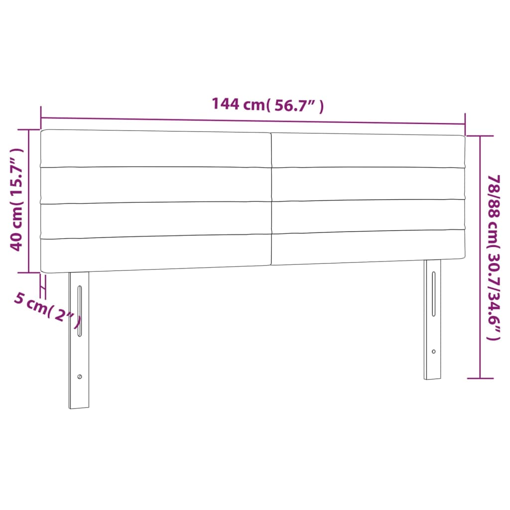 Cabeceira de cama 2 pcs tecido 72x5x78/88 cm cinzento-claro