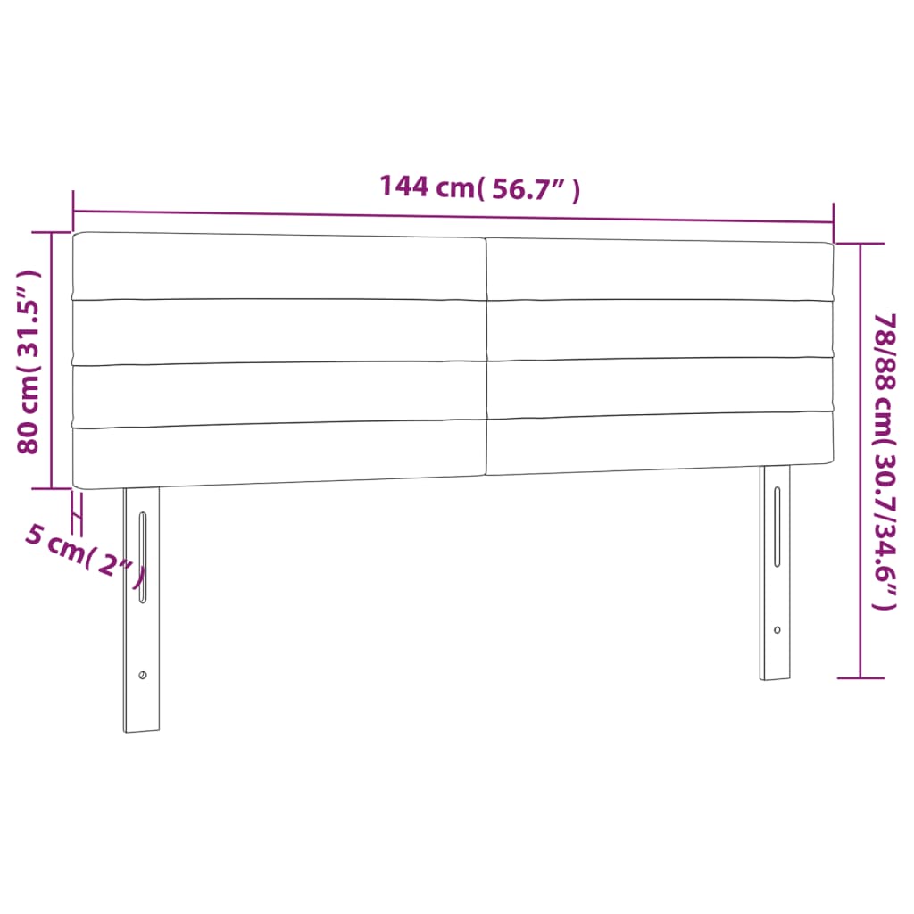 Cabeceira de cama 2 pcs veludo 72x5x78/88 cm cinzento-claro