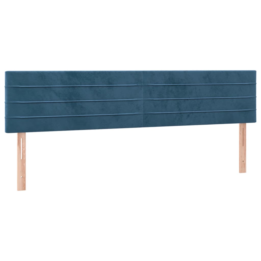 Cabeceira de cama 2 pcs veludo 80x5x78/88 cm azul-escuro