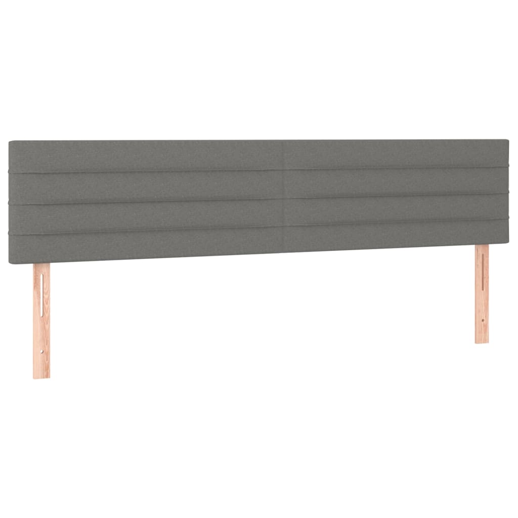 Cabeceira de cama 2 pcs tecido 90x5x78/88 cm cinzento-escuro