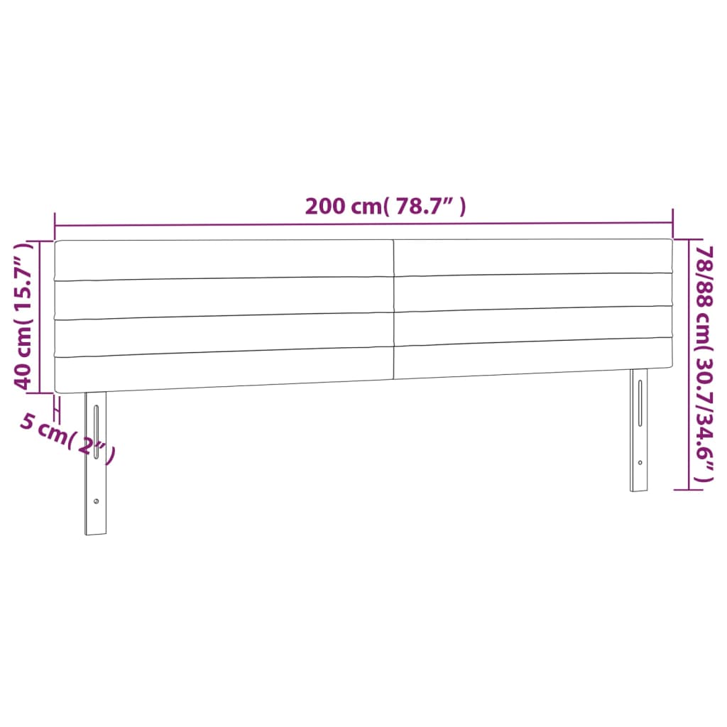 Cabeceira de cama 2 pcs tecido 100x5x78/88 cm creme