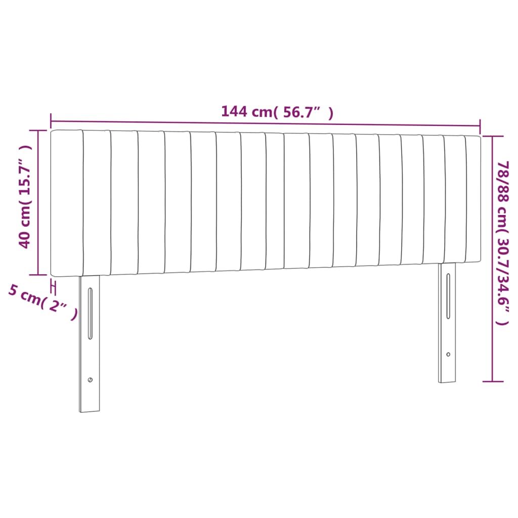 Cabeceira de cama 2 pcs veludo 72x5x78/88 cm cinzento-claro