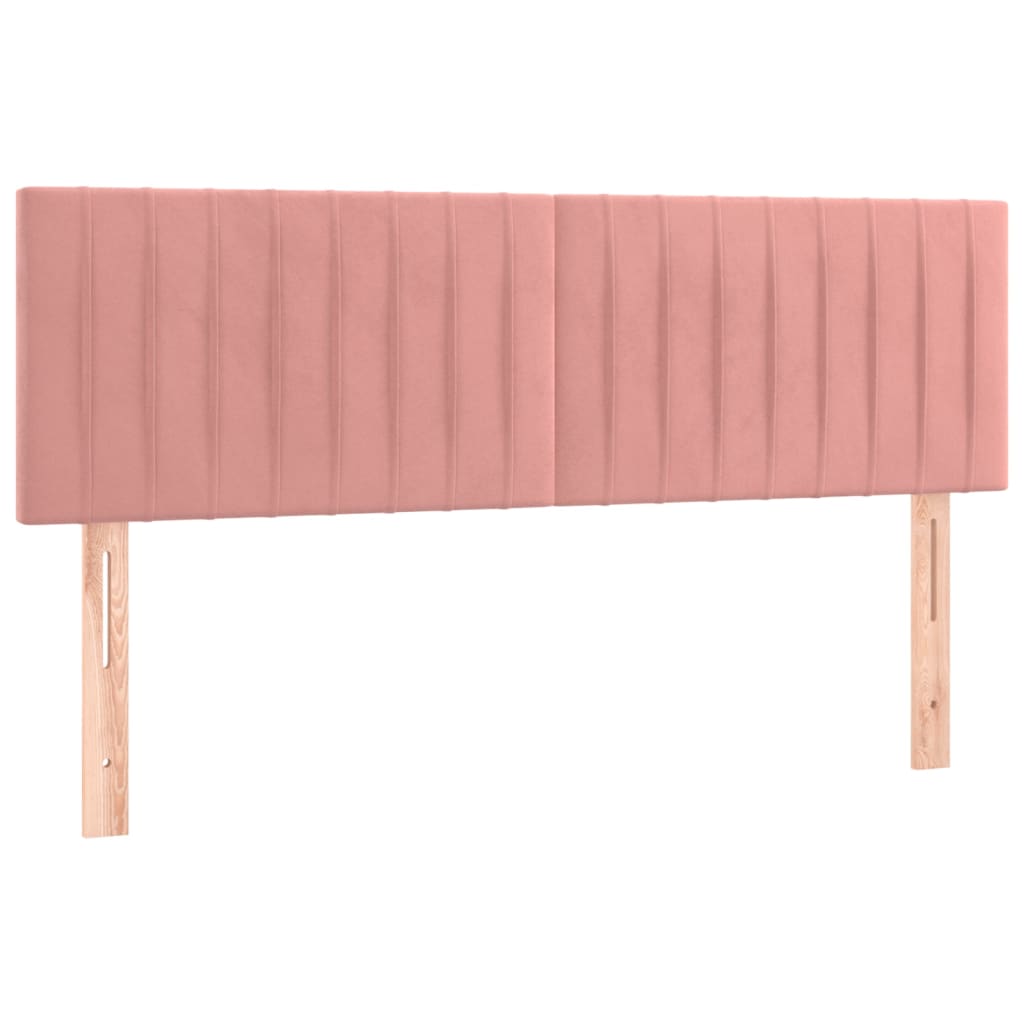 Cabeceira de cama 2 pcs veludo 72x5x78/88 cm rosa